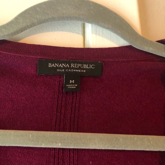 Banana Republic burgundy cashmere blend sweater - Picture 2 of 3